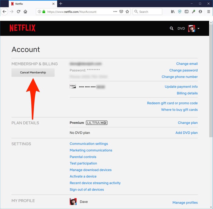 Cómo cancelar Netflix - Eliminar cuenta registro - paso 2